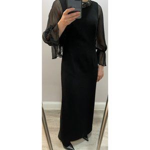 Teri Jon Black Maxi Shift Dress size 4